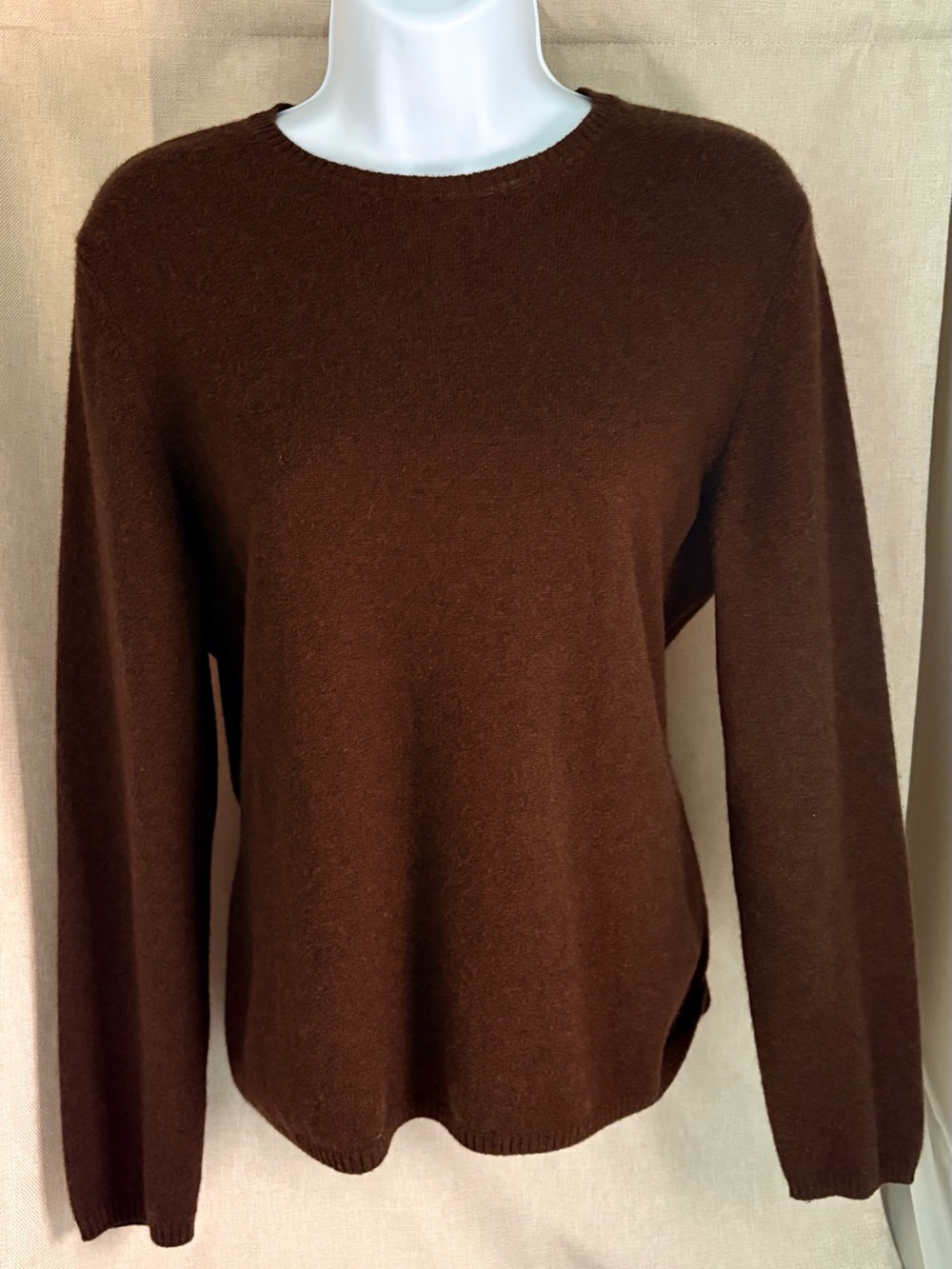🤎 Privé Cashmere Espresso Roast 100% Cashmere Crewneck Sweater | M